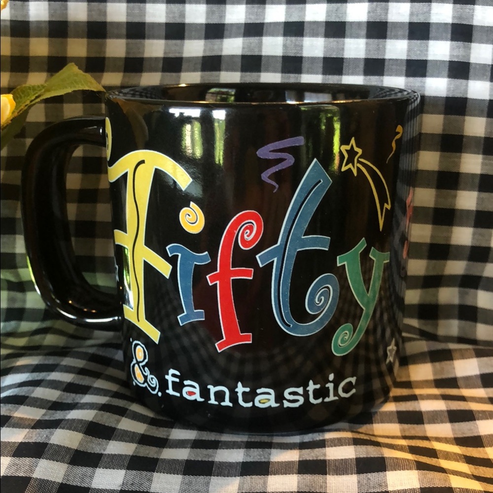 Colorful 'Fifty & Fantastic' Mug